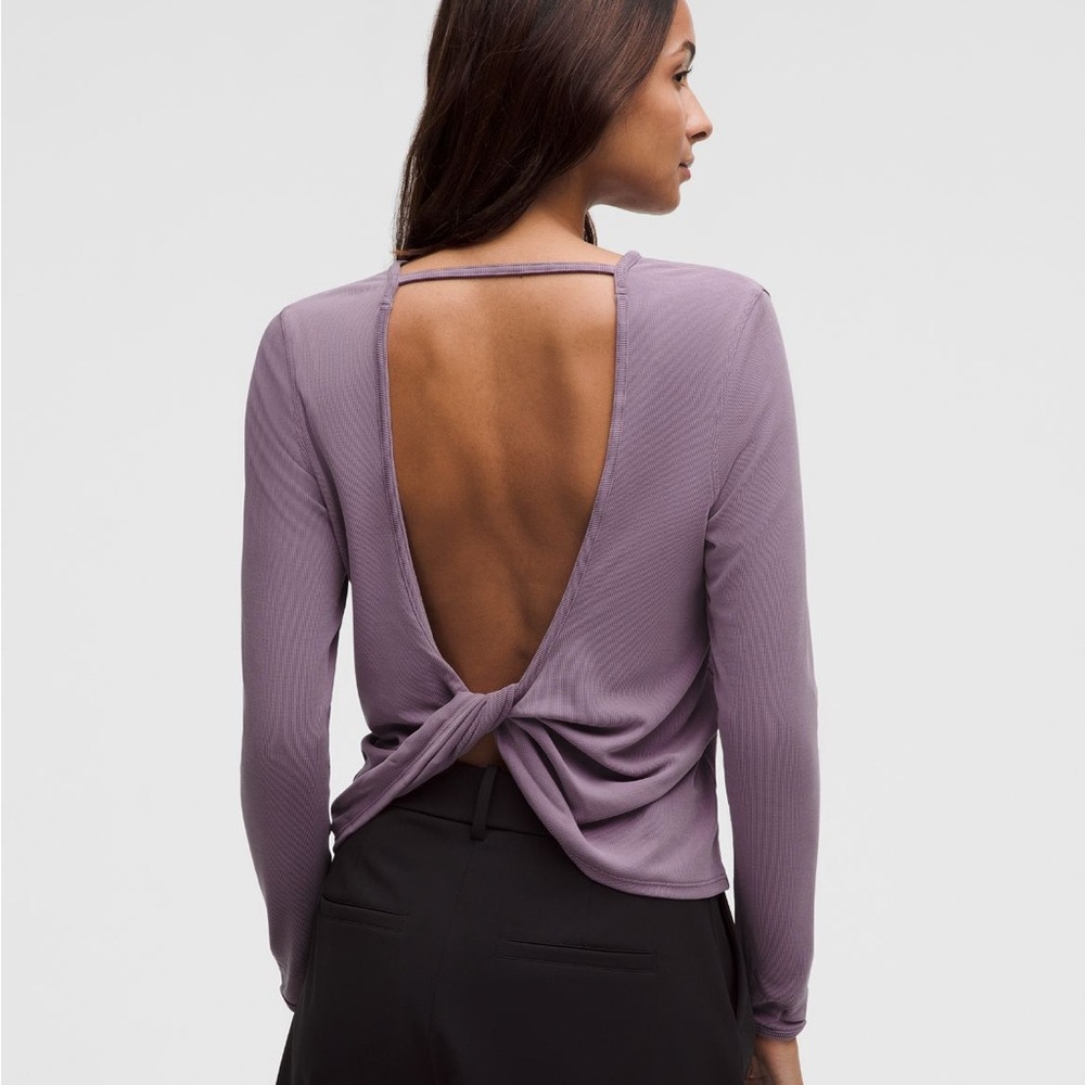 lululemon open back purple long sleeve